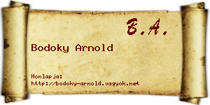 Bodoky Arnold névjegykártya